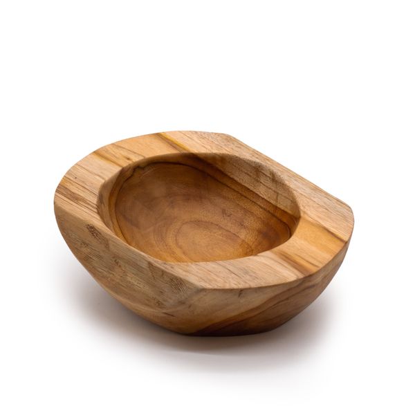 Cuenco de Madera de Teca en Forma Natural - Mediano