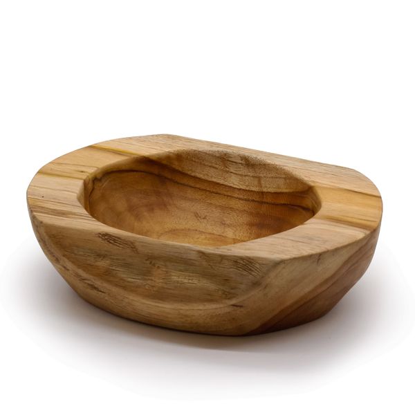 Cuenco de Madera de Teca en Forma Natural - Grande