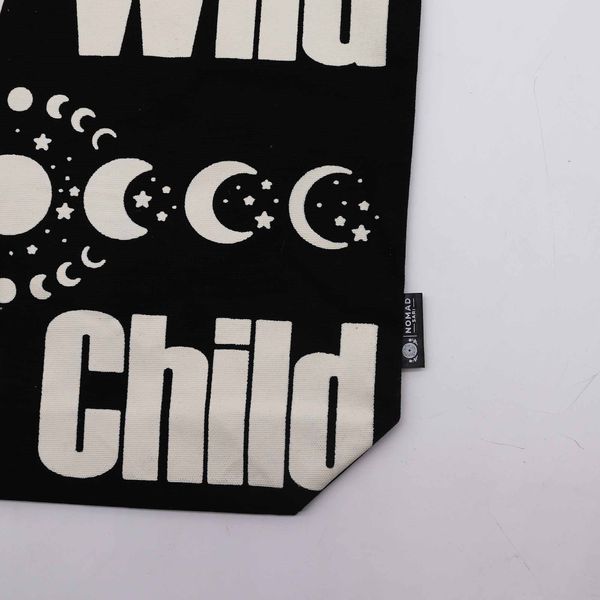 Bolso Tote Básico Icónico -Sigue siendo salvaje, hijo de la luna - Negro Natural