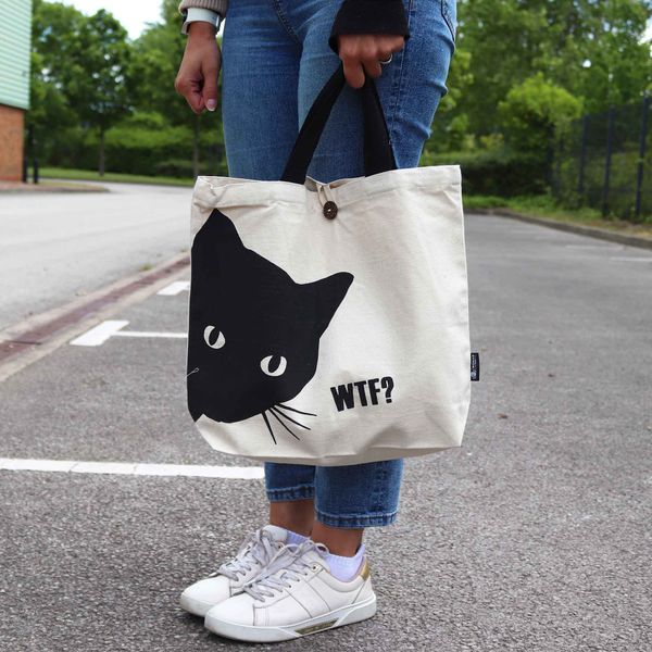 Bolso Tote Básico Icónico - Gato negro - Natural