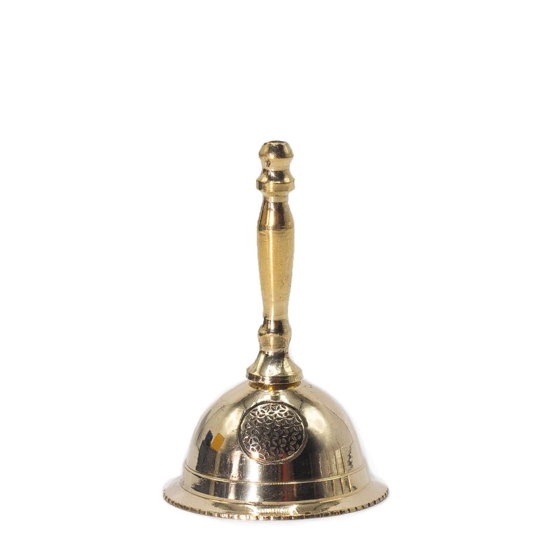 Campana Pequeña de Altar de Latón - Flor de la Vida