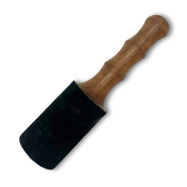 Palo de madera - 18 x 4 cm - Mango doblemente curvo con anilla
