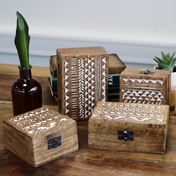 Cajas de Madera Lavado Blanco