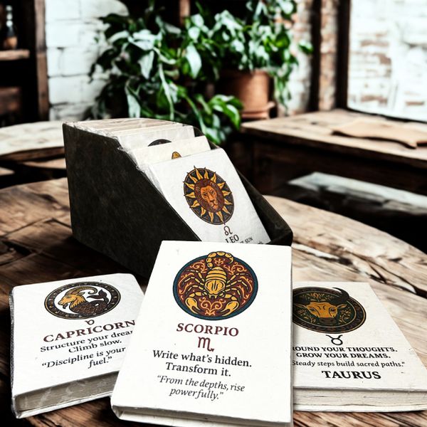 Cuadernos Mediano Estilo Tibetano con Signos del Zodiaco