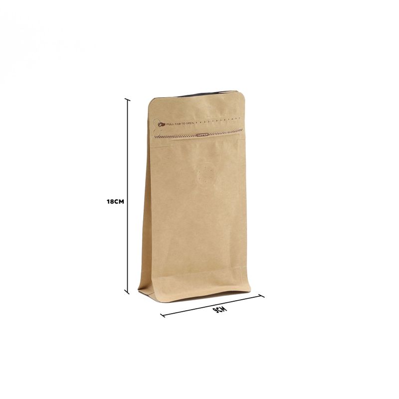 Bolsa de café pequeña con salida de aroma - 9x18cm (125gm)