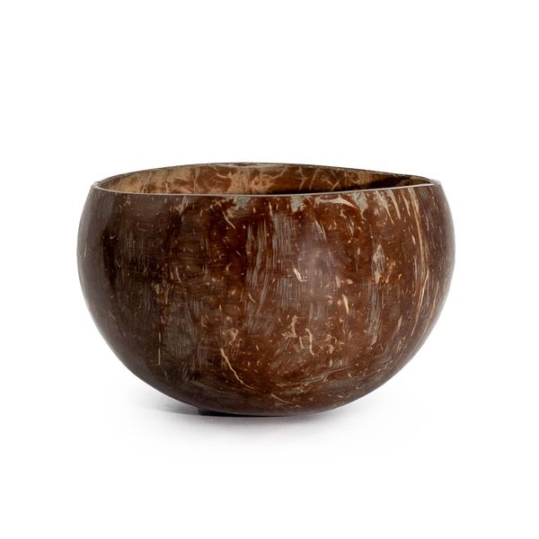 Pequeño tazón de coco natural - pulido - uso artesanal - 7x10 cm
