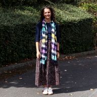 Bufanda Boho Arte de Java - Rayas Multicolor