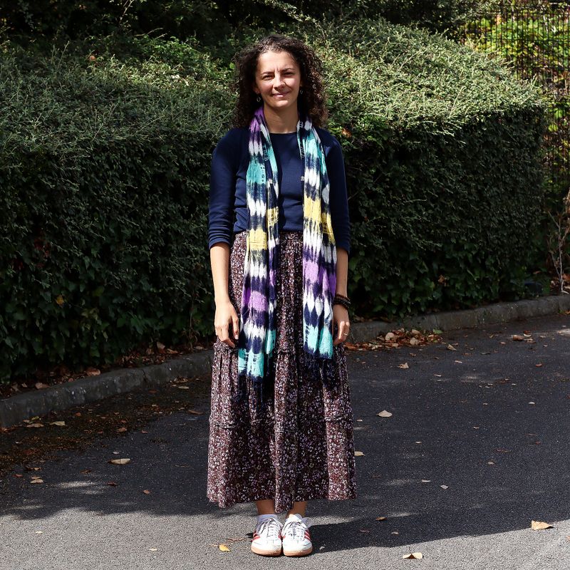 Bufanda Boho Arte de Java - Rayas Multicolor