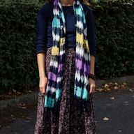 Bufanda Boho Arte de Java - Rayas Multicolor