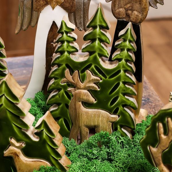 Decoración Bosque en Madera - Ciervo en el bosque