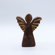 Angel de Madera de Mango Pequeño- Decoración Dorada - 12cm