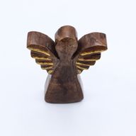Angel de Madera de Mango Pequeño- Decoración Dorada - 12cm