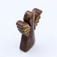 Angel de Madera de Mango Pequeño- Decoración Dorada - 12cm