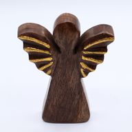 Angel de Madera de Mango Mediano - Decoración Dorada - 16cm