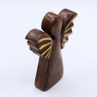Angel de Madera de Mango Mediano - Decoración Dorada - 16cm
