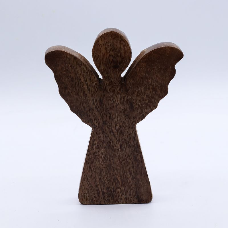 Angel de Madera de Mango Mediano - Decoración Dorada - 16cm