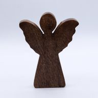 Angel de Madera de Mango Mediano - Decoración Dorada - 16cm