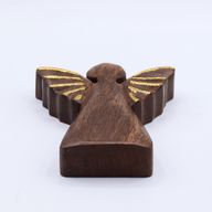 Angel de Madera de Mango Mediano - Decoración Dorada - 16cm