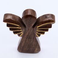 Angel de Madera de Mango grande- Decoración Dorada - 19cm