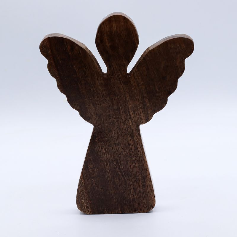 Angel de Madera de Mango grande- Decoración Dorada - 19cm