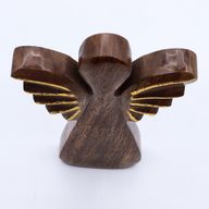 Angel de Madera de Mango grande- Decoración Dorada - 19cm