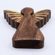 Angel de Madera de Mango grande- Decoración Dorada - 19cm