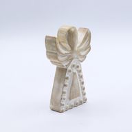 Angel de Madera de Mango - Encalado - 13cm