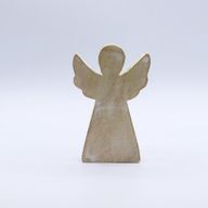 Angel de Madera de Mango - Encalado - 13cm