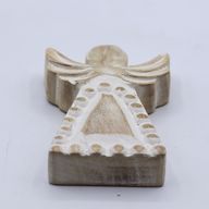 Angel de Madera de Mango - Encalado - 13cm