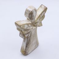 Angel de Madera de Mango - Encalado con Recorte de Estrella - 18cm