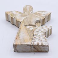 Angel de Madera de Mango en Angel - Encalado - Esmalte Blanco - 15cm