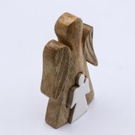 Angeles de Madera de Mango - Esmalte Blanco - 15cm