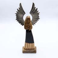 Angel Grande de Madera de Mango de Gardian Alas de Metal y Detalle de Esmalte - 40cm