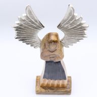 Angel Grande de Madera de Mango de Gardian Alas de Metal y Detalle de Esmalte - 40cm