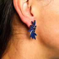 Pendientes de Cristal  Vintage   - Hadas - Azul