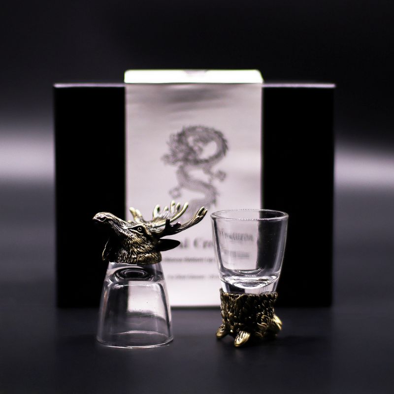 Vasos de chupito (50 ml) - Criaturas salvajes del bosque - Bronce antiguo