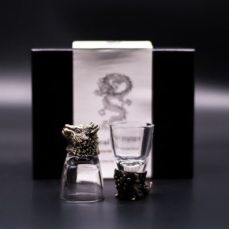 Vasos de chupito (50 ml) - Criaturas salvajes del bosque - Bronce antiguo