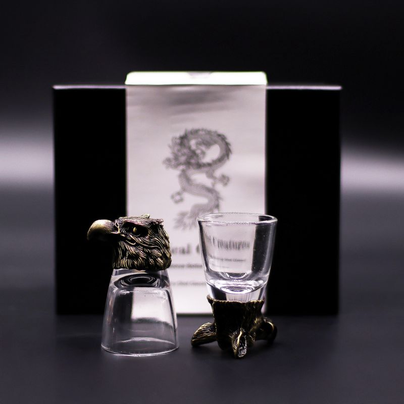 Vasos de chupito (50 ml) - Criaturas salvajes del bosque - Bronce antiguo