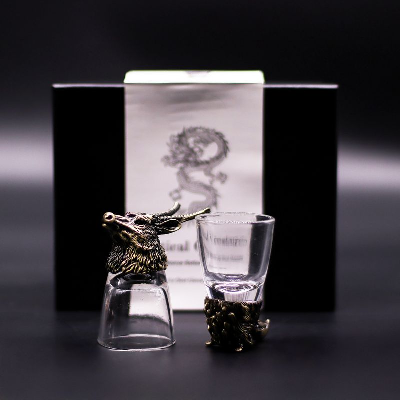 Vasos de chupito (50 ml) - Criaturas salvajes del bosque - Bronce antiguo