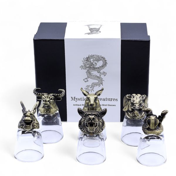 Vasos de chupito (50 ml) - Criaturas místicas - Bronce antiguo