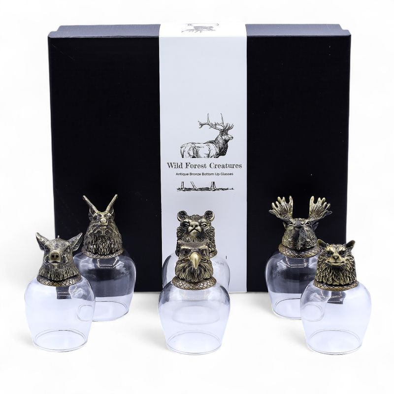 Vasos de Chupito (100 ml) - Criaturas salvajes del bosque - Bronce antiguo