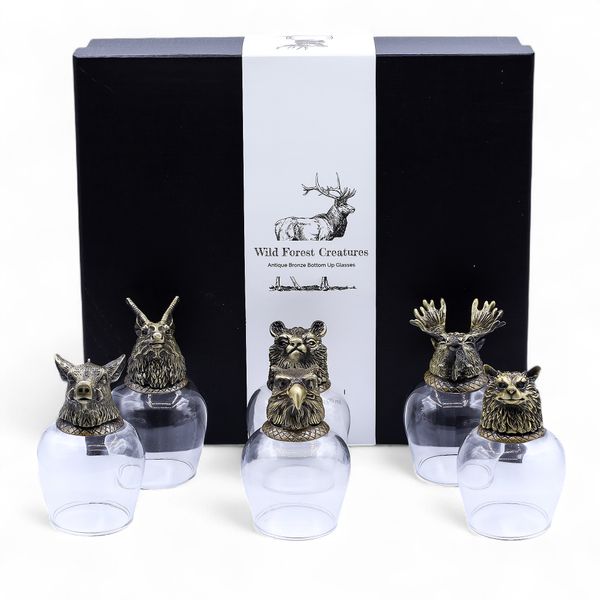 Vasos de Chupito (100 ml) - Criaturas salvajes del bosque - Bronce antiguo