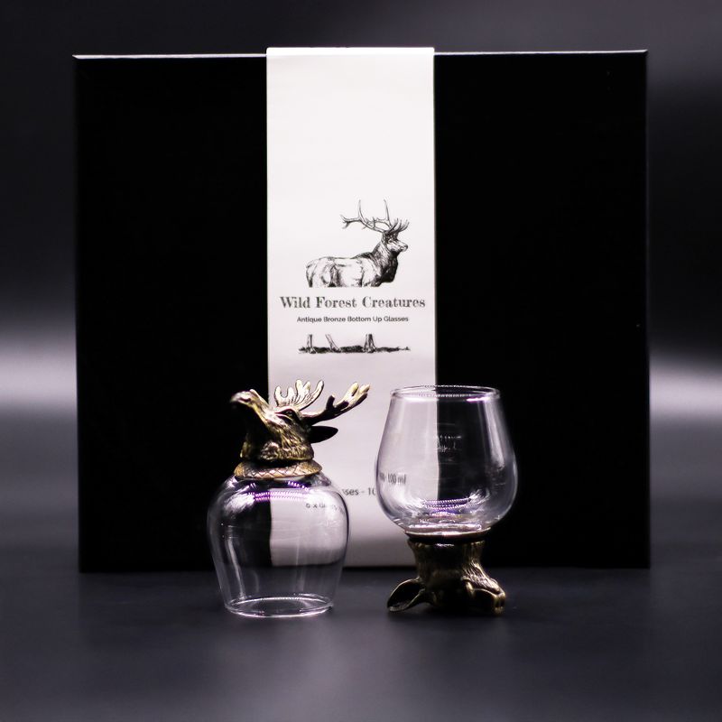 Vasos de Chupito (100 ml) - Criaturas salvajes del bosque - Bronce antiguo