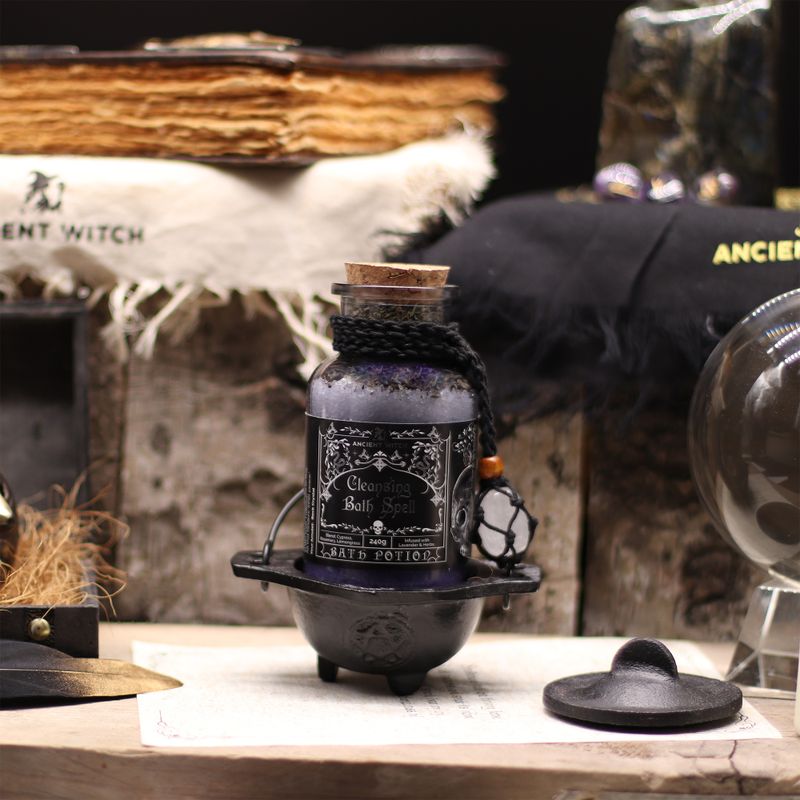 Poción de hechizo de baño de bruja ancestral y amuleto de cristal de roca - Limpieza