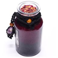Poción de baño de hechizo de bruja antigua y amuleto de cristal de amatista - Seducción