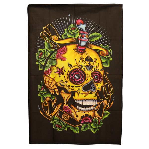 Arte de Pared de Algodón – Calavera del Día de los Muertos