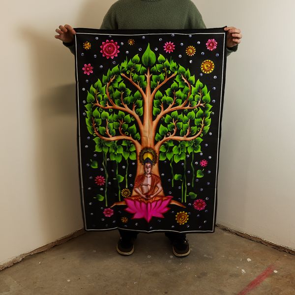 Arte de Pared de Algodón – Árbol Bodhi de Buda