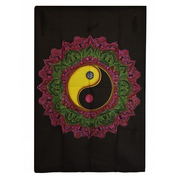Arte de Pared de Algodón – Mandala Ying & Yang