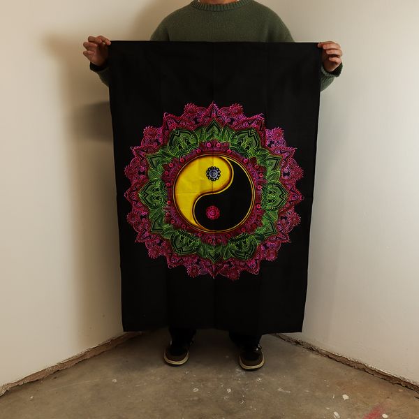 Arte de Pared de Algodón – Mandala Ying & Yang