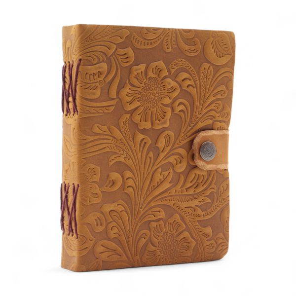 Cuadernos de Cuero - Patrón Floral Beige